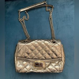 Michael Kors metallic gold quilted purse